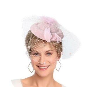 Fascinator Hats for Women Tea Party Veil Feather Fancy Pillbox Hat 20s 50s